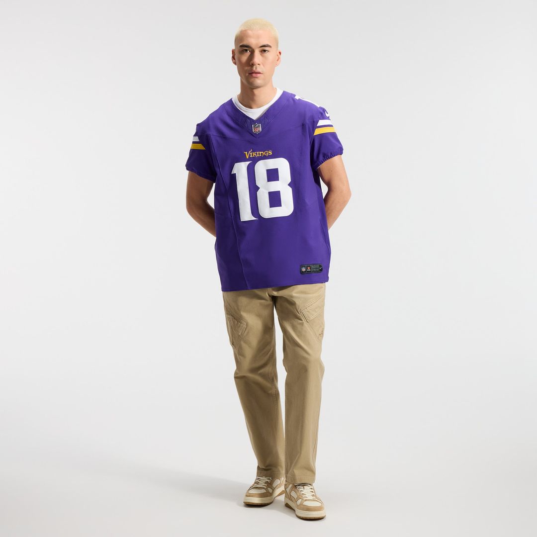 Minnesota Vikings Justin Jefferson Purple Team Vapor F.U.S.E. Elite Jersey product image 4, provided for visual reference