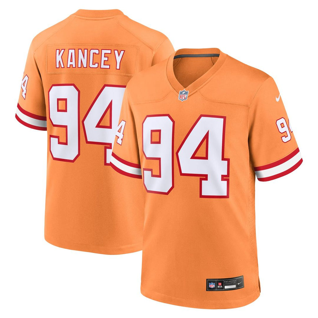Tampa Bay Buccaneers Calijah Kancey Orange Alternate Game Jersey product image 1, provided for visual reference and product
