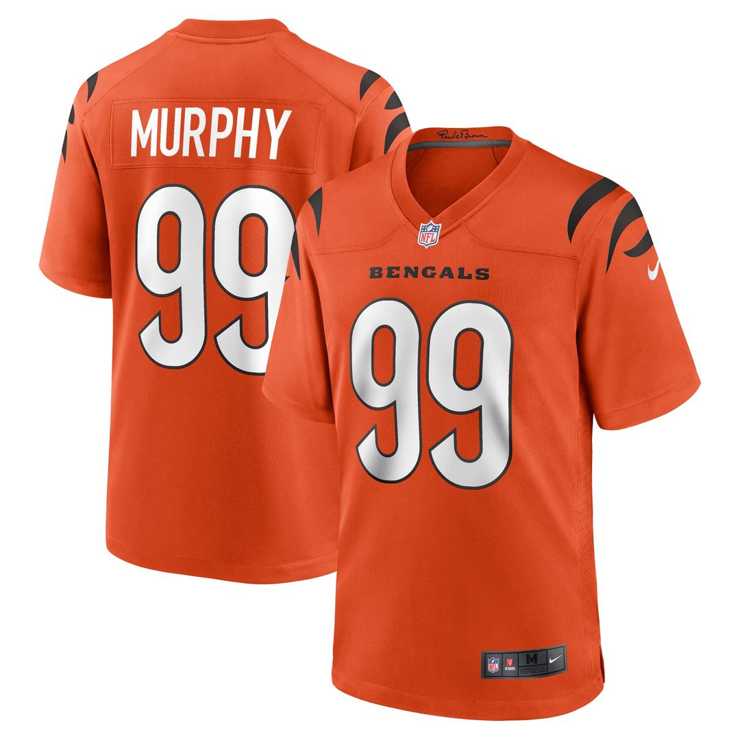 Cincinnati Bengals Myles Murphy Orange Alternate Game Jersey product image 1, provided for visual reference and product
