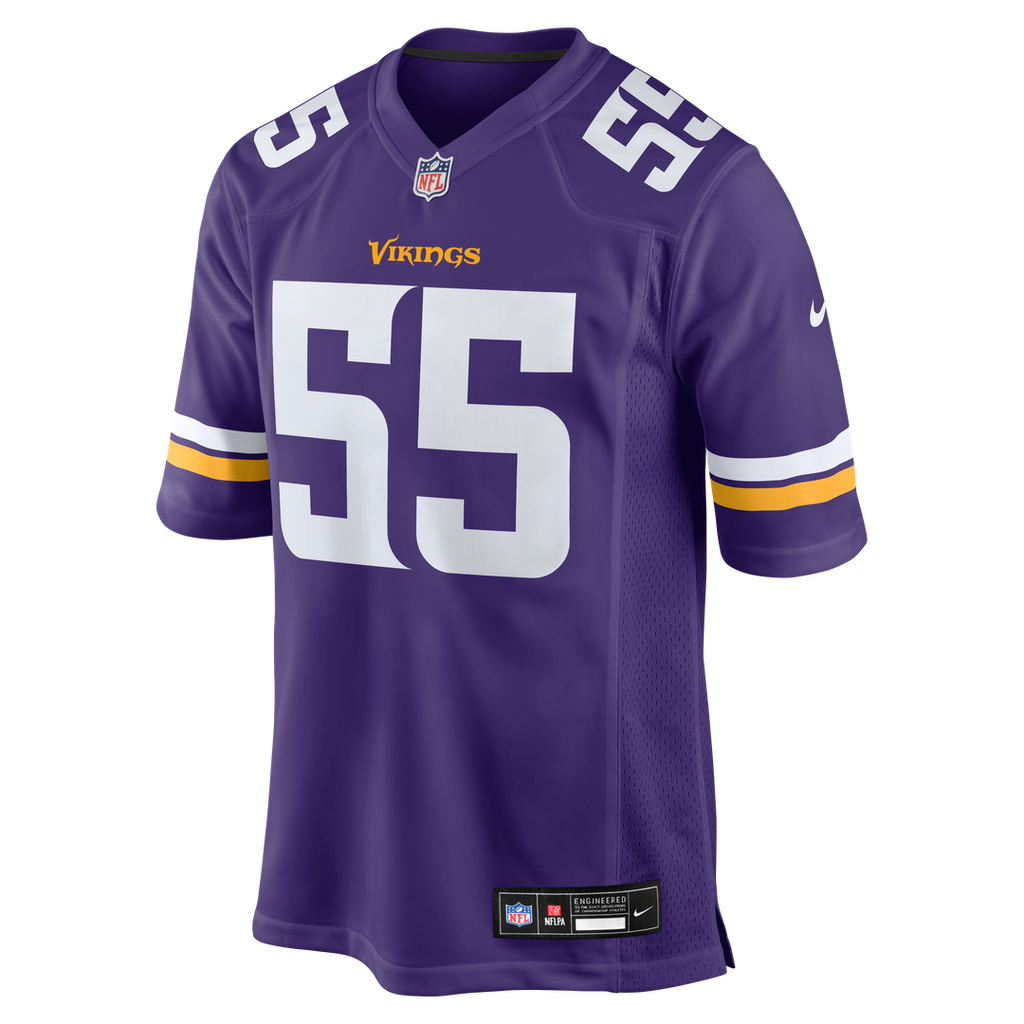 Minnesota Vikings Eric Wilson Purple Team Game Jersey product image 2, provided for visual reference and product detail