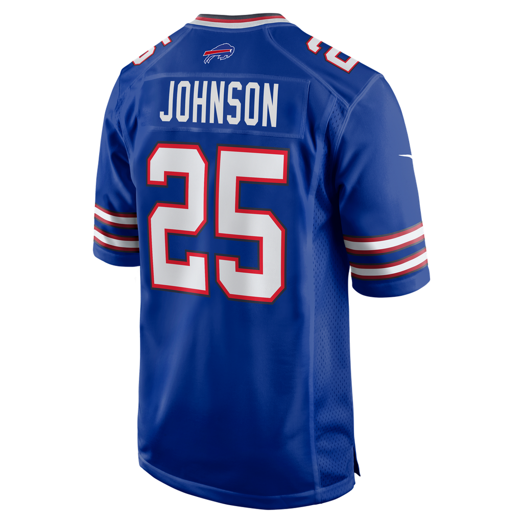 Buffalo Bills Ty Johnson Royal Team Game Jersey product image 3, provided for visual reference and product detail review