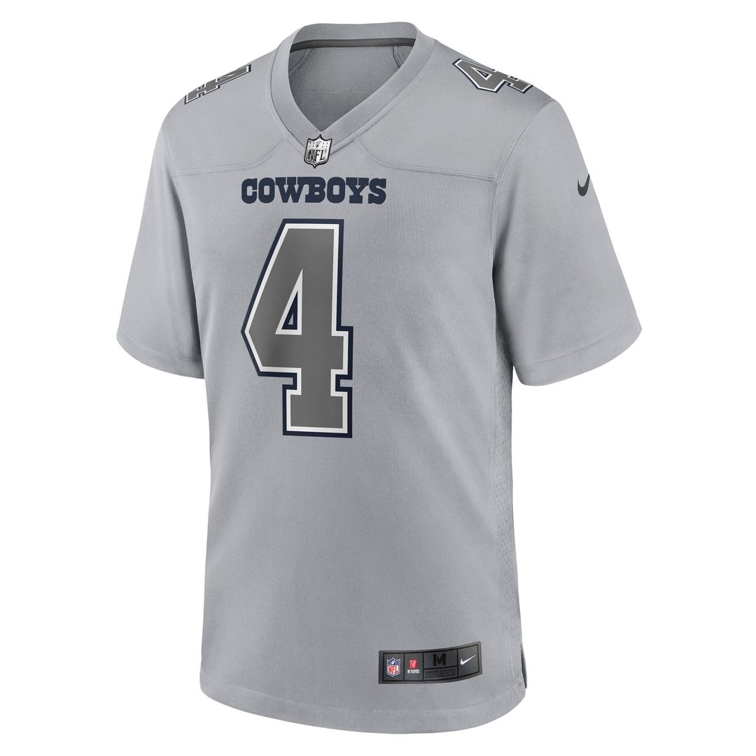Dallas Cowboys Dak Prescott Gray Atmosphere Fashion Game Jersey product image 2, provided for visual reference and product