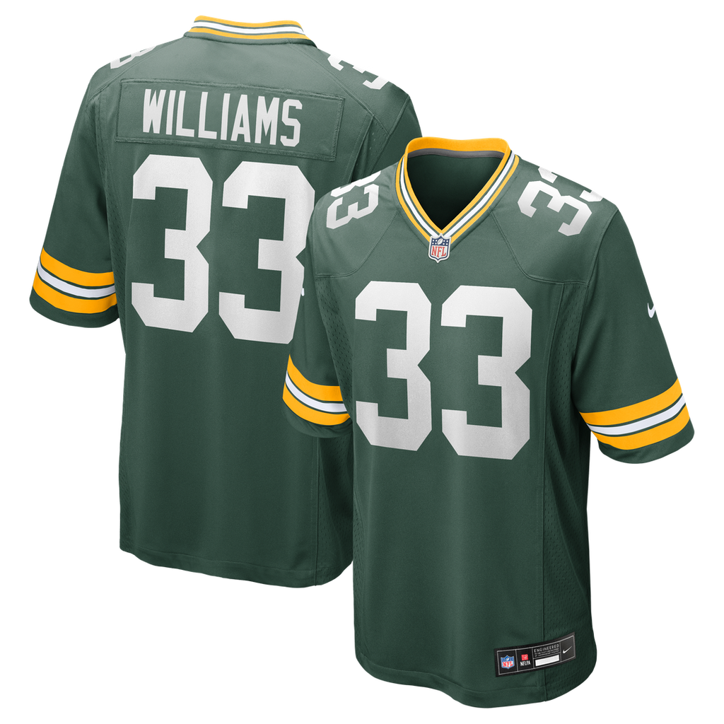 Green Bay Packers Evan Williams Green Game Jersey product image 1, provided for visual reference and product detail review