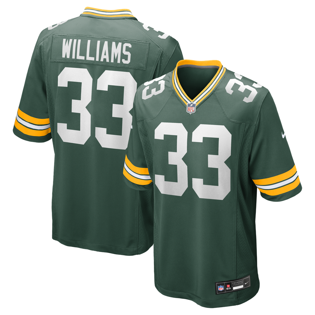 Green Bay Packers Evan Williams Green Game Jersey product image 1, provided for visual reference and product detail review