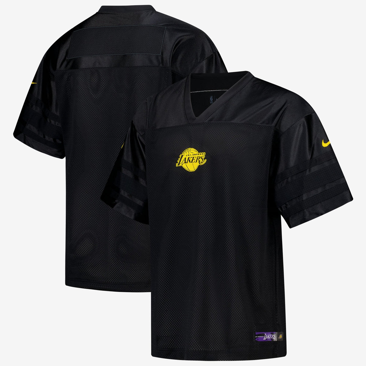 Los Angeles Lakers Courtside Football Jersey - Black - Mens product image 1, provided for visual reference and product