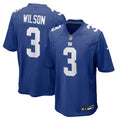 New York Giants Russell Wilson Royal Game Jersey product image 1, provided for visual reference and product detail review