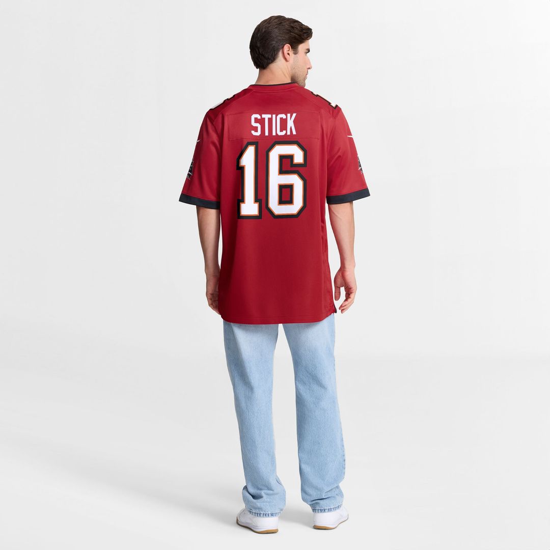 Tampa Bay Buccaneers Easton Stick Red Team Game Jersey product image 3, provided for visual reference and product detail