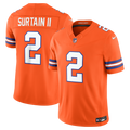 Denver Broncos Pat Surtain II Orange Alternate Mile High Collection 1977 Throwback Vapor F.U.S.E. Stitched Limited Jersey