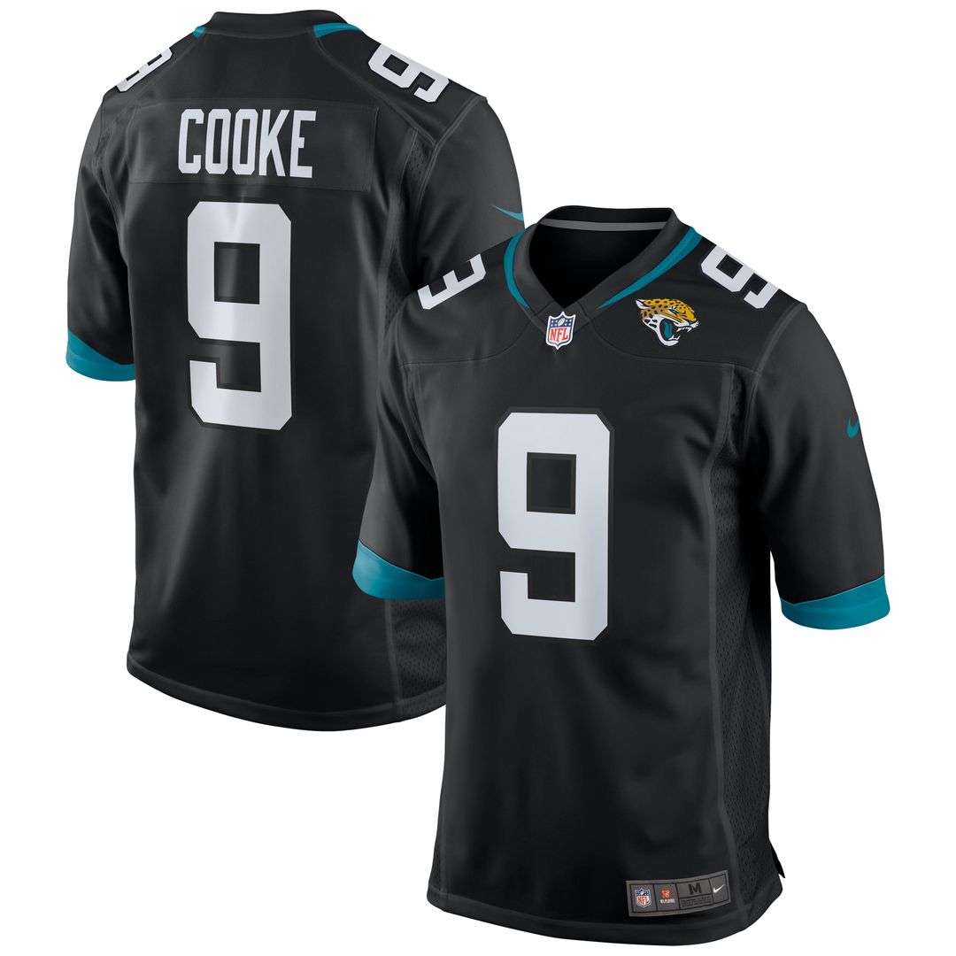Jacksonville Jaguars Logan Cooke Black Game Jersey product image 7, provided for visual reference and product detail review