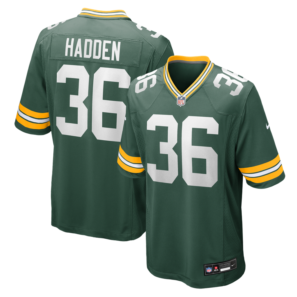 Green Bay Packers Kamal Hadden Green Team Game Jersey product image 1, provided for visual reference and product detail