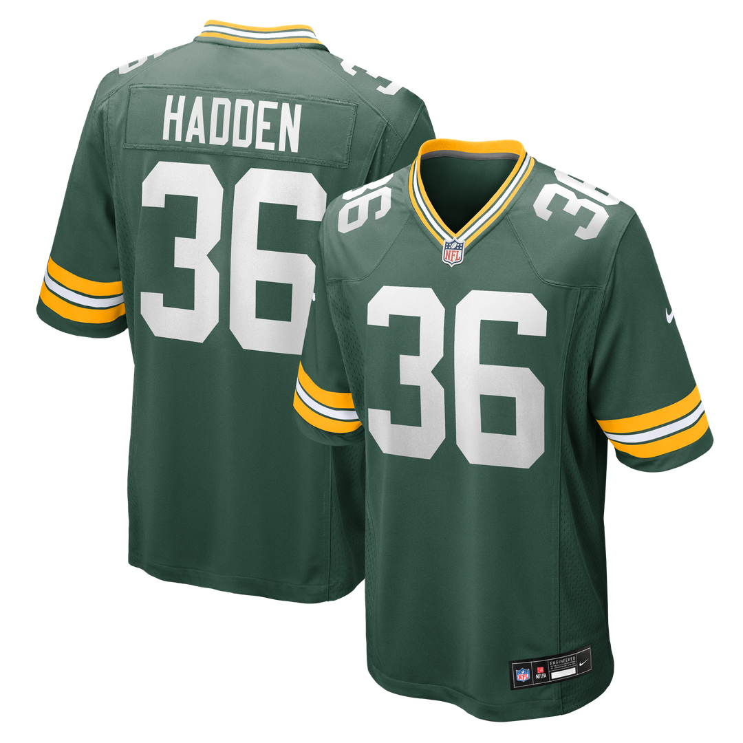 Green Bay Packers Kamal Hadden Green Team Game Jersey product image 1, provided for visual reference and product detail