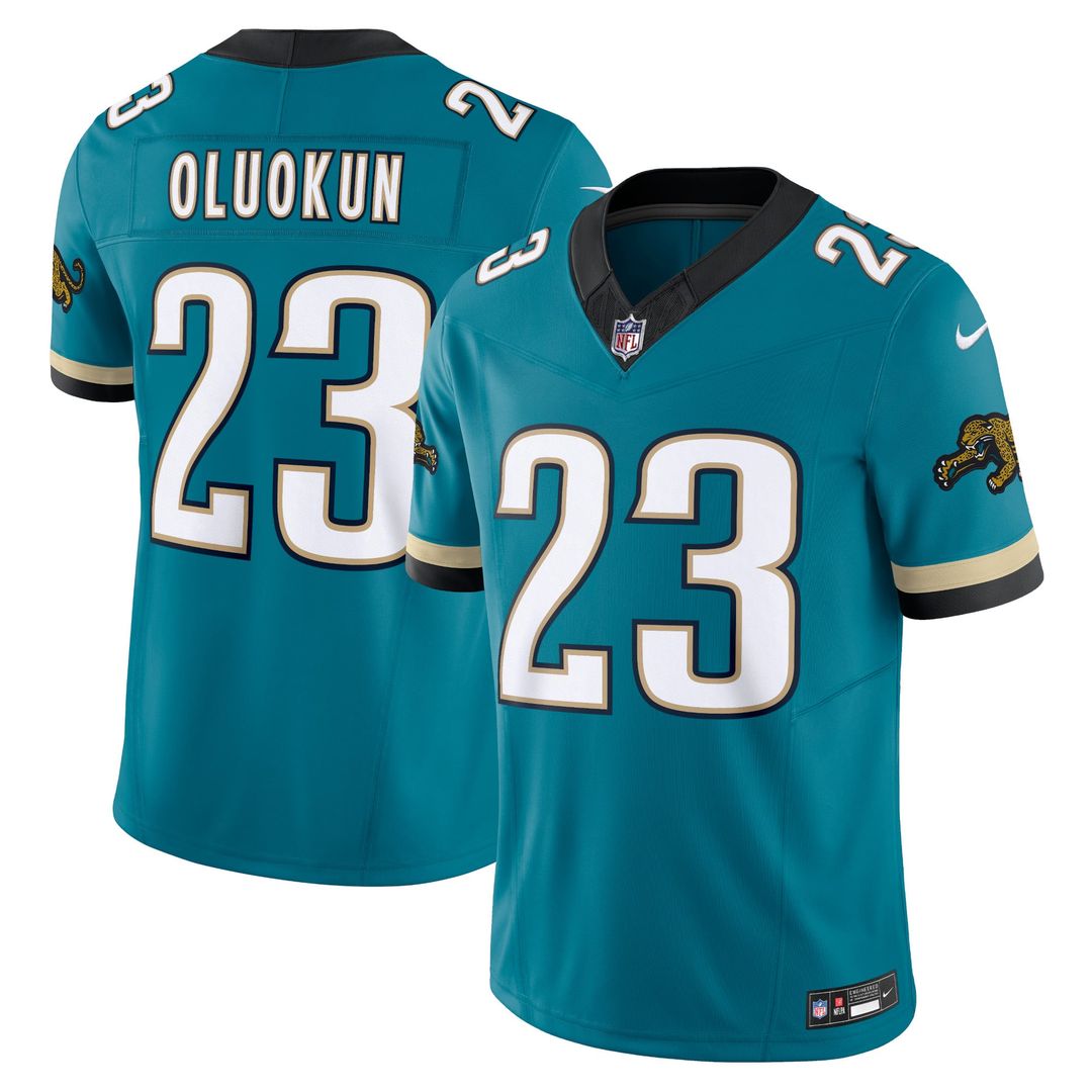 Jacksonville Jaguars Foye Oluokun Teal Prowler Throwback Vapor F.U.S.E. Limited Jersey product image 1, provided for visual