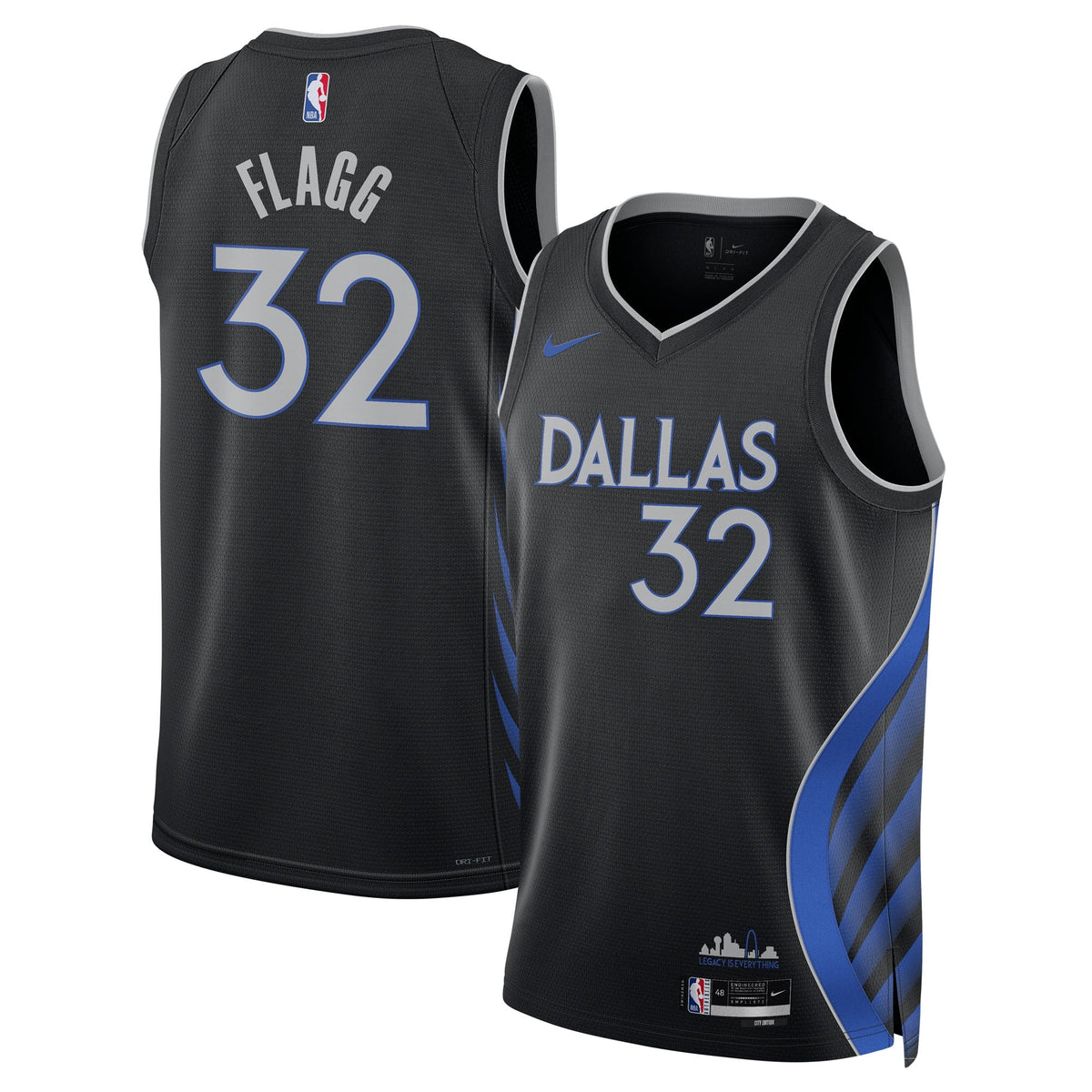 Dallas Mavericks 2025/26 City Edition Swingman Basketball Jersey - Black - Cooper Flagg - Unisex product image 1, provided