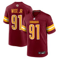Washington Commanders Deatrich Wise Jr. Burgundy Team Game Jersey product image 1, provided for visual reference and product