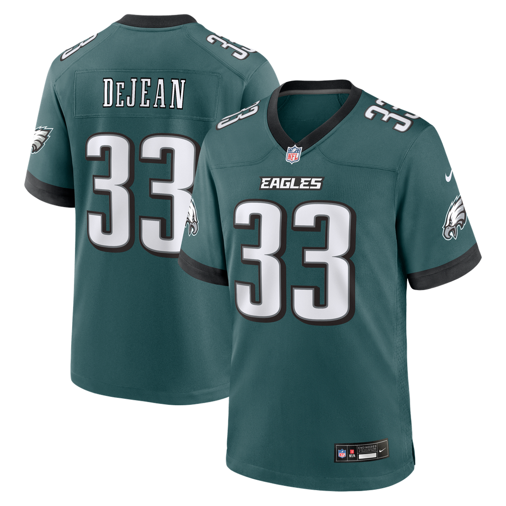 Philadelphia Eagles Cooper DeJean Midnight Green Team Game Jersey product image 4, provided for visual reference and product