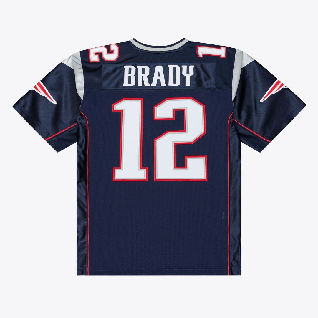 New England Patriots Tom Brady Navy Super Bowl XXXVI Authentic Throwback Jersey product image 2, provided for visual