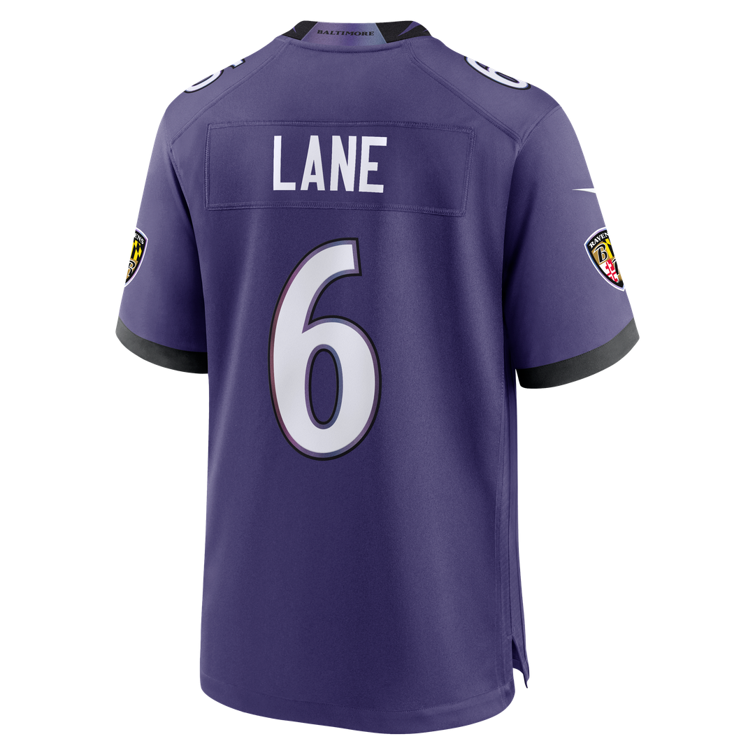 Baltimore Ravens Ja'Kobi Lane Purple Team Game Jersey product image 3, provided for visual reference and product detail