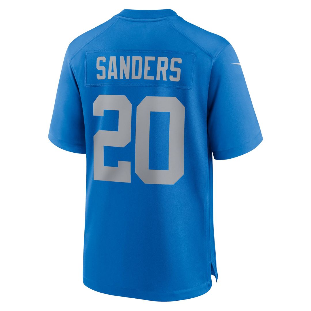 Detroit Lions Barry Sanders Blue Alternate Game Jersey product image 3, provided for visual reference and product detail