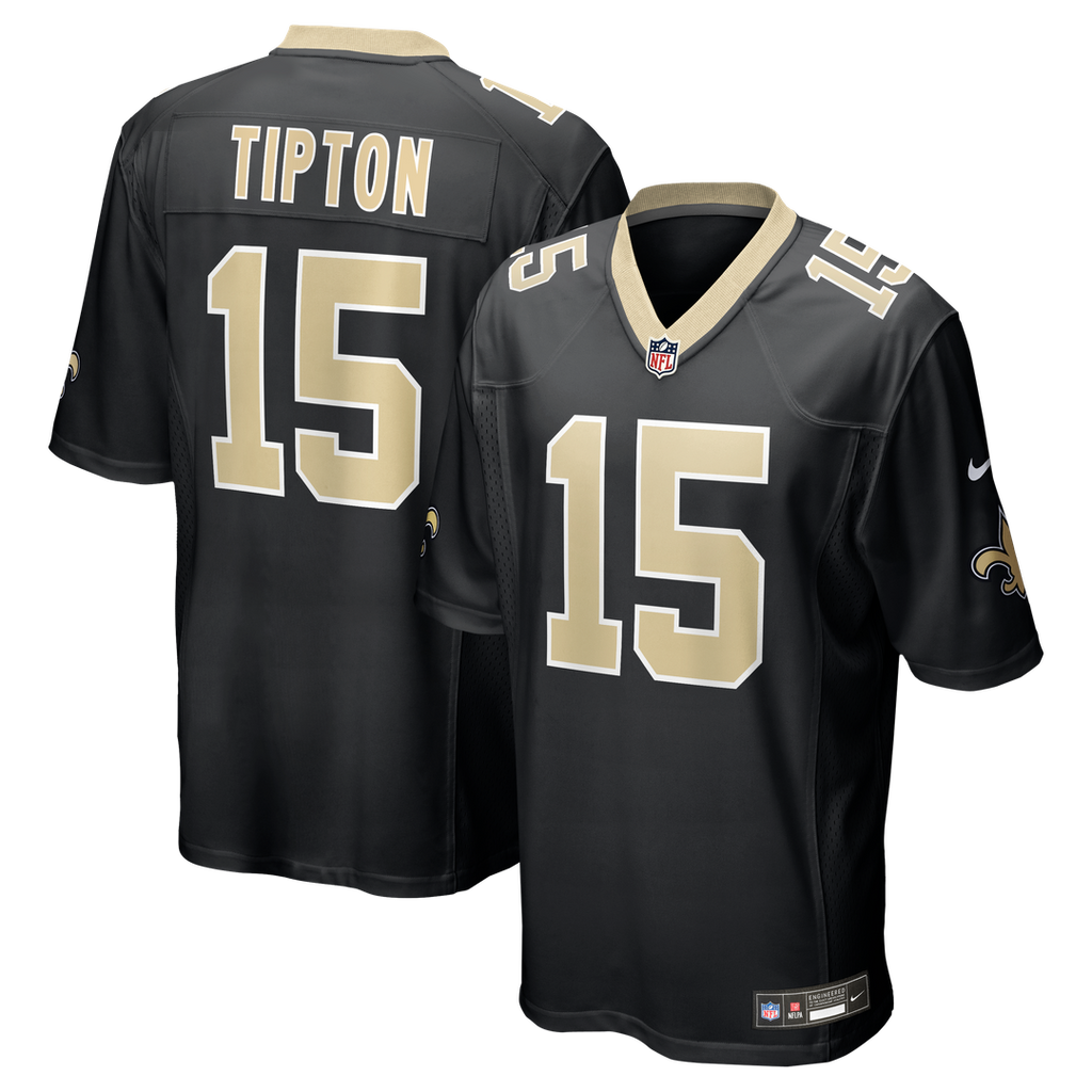 New Orleans Saints Mason Tipton Black Team Game Jersey product image 1, provided for visual reference and product detail