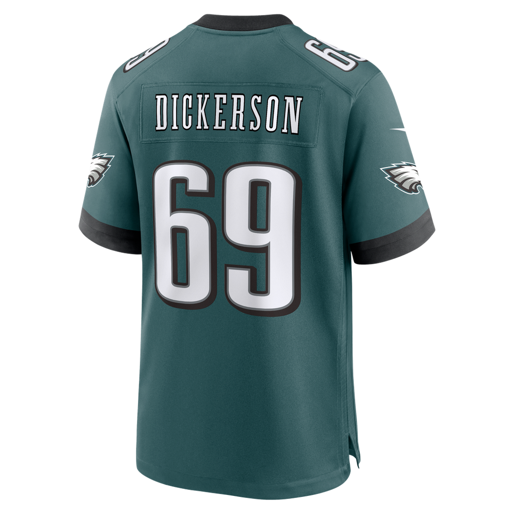Philadelphia Eagles Landon Dickerson Midnight Green Team Game Jersey product image 3, provided for visual reference and