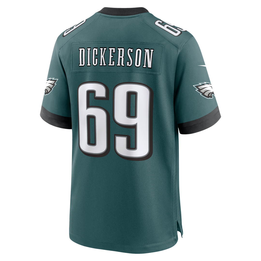 Philadelphia Eagles Landon Dickerson Midnight Green Team Game Jersey product image 3, provided for visual reference and