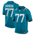 Jacksonville Jaguars Anton Harrison Teal Game Jersey product image 1, provided for visual reference and product detail review