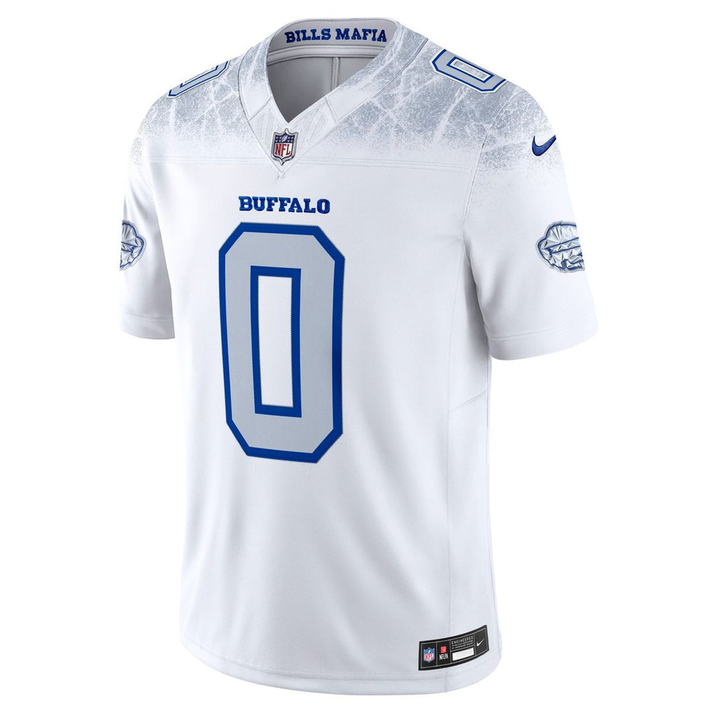 Buffalo Bills Keon Coleman White Rivalries Collection Stitched Limited Jersey product image 2, provided for visual reference