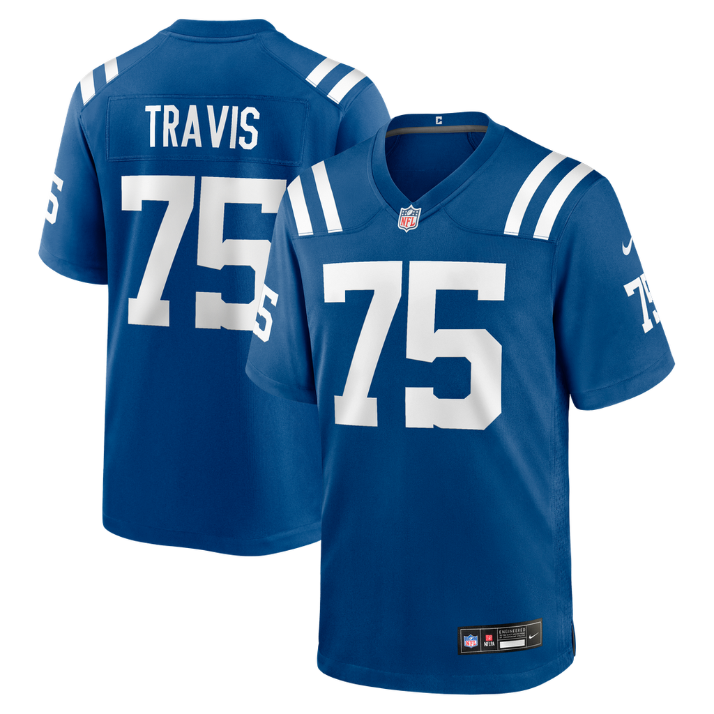 Indianapolis Colts Jalen Travis Royal Team Game Jersey product image 1, provided for visual reference and product detail