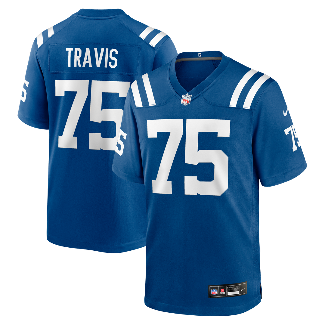 Indianapolis Colts Jalen Travis Royal Team Game Jersey product image 1, provided for visual reference and product detail