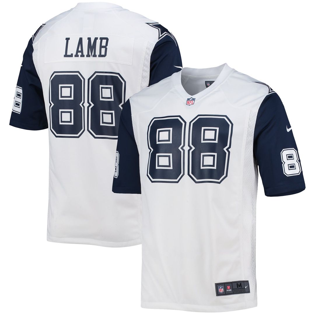 Dallas Cowboys CeeDee Lamb White Alternate Game Team Jersey product image 4, provided for visual reference and product