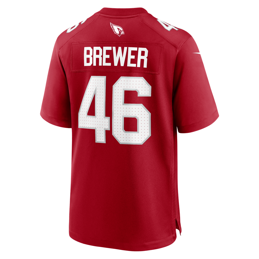 Arizona Cardinals Aaron Brewer Cardinal Team Game Jersey product image 3, provided for visual reference and product detail