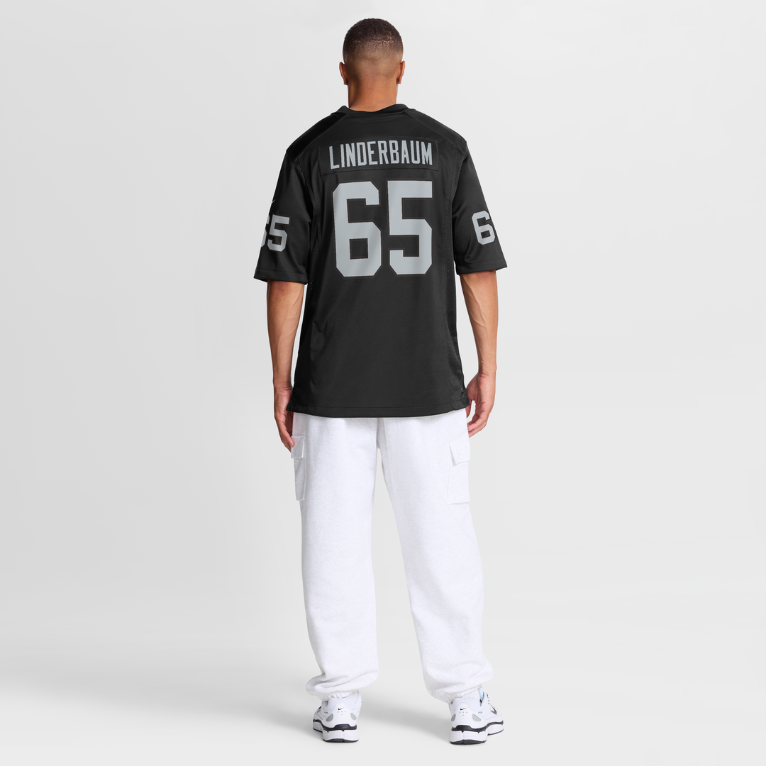 Las Vegas Raiders Tyler Linderbaum Black Team Game Jersey product image 3, provided for visual reference and product detail