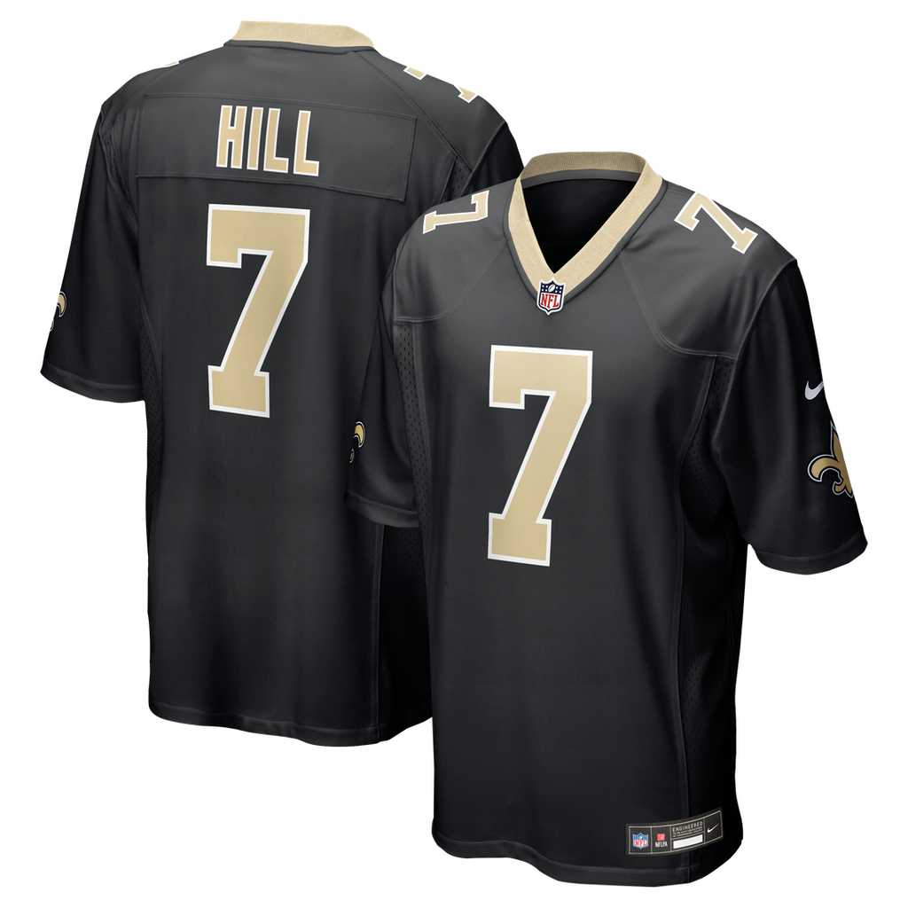 New Orleans Saints Taysom Hill Black Game Jersey product image 1, provided for visual reference and product detail review
