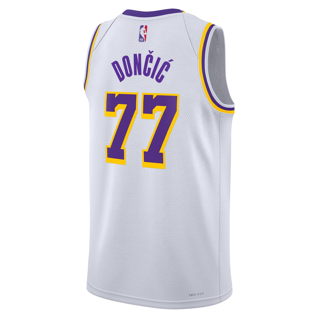 Los Angeles Lakers Association Edition Swingman Jersey - White - Luka Dončić - Unisex product image 4, provided for visual