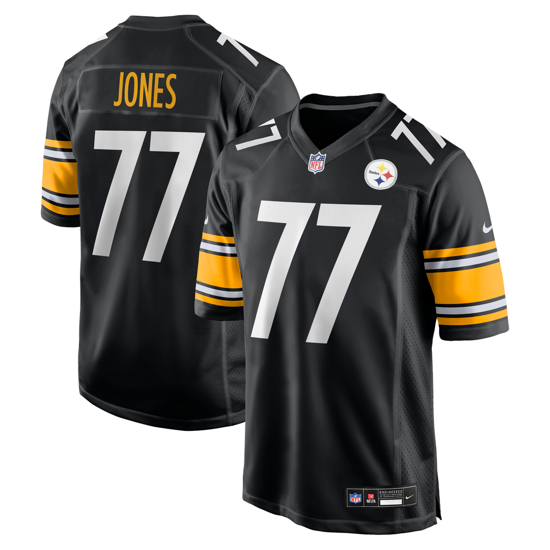 Pittsburgh Steelers Broderick Jones Black Game Jersey product image 1, provided for visual reference and product detail
