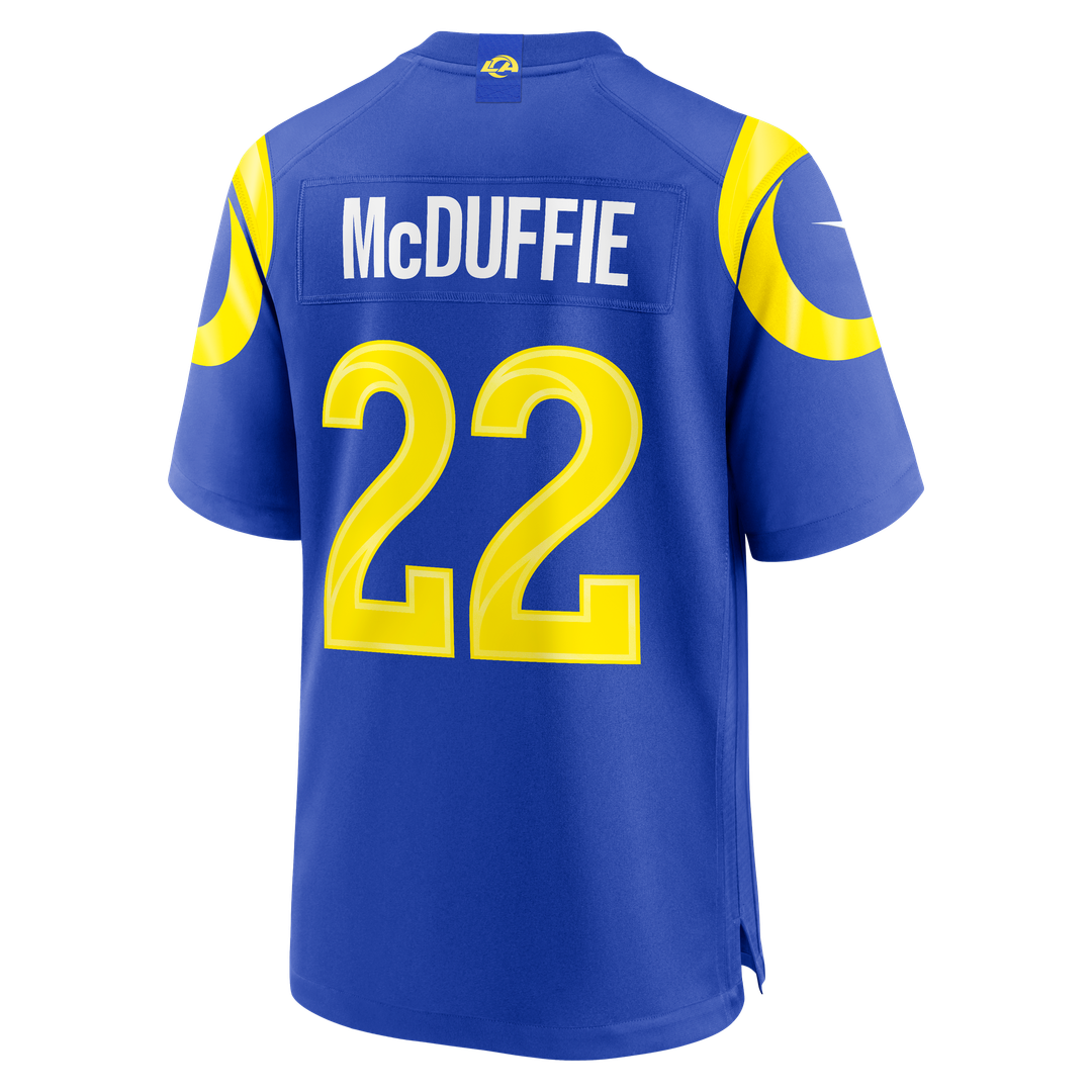 Los Angeles Rams Trent McDuffie Royal Team Game Player Jersey product image 3, provided for visual reference and product