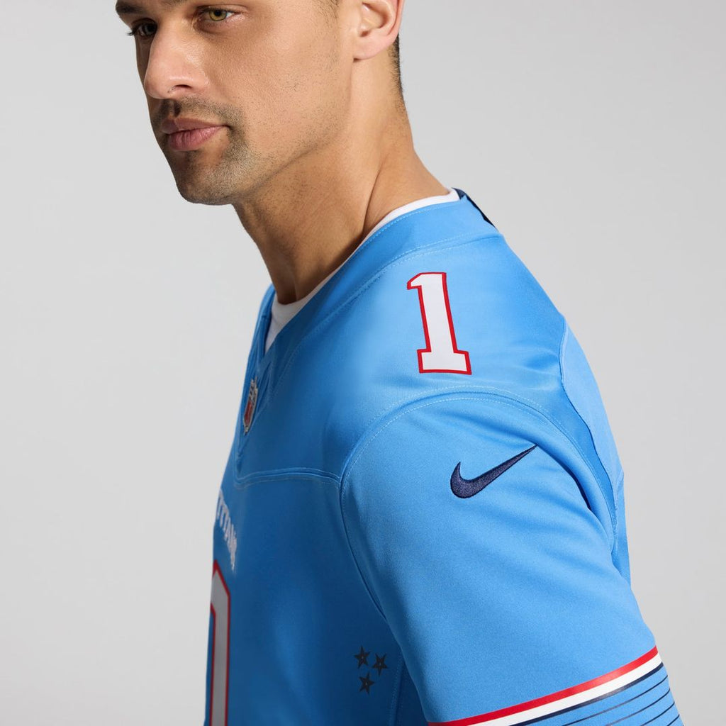 Tennessee Titans Cameron Ward Light Blue Team Vapor F.U.S.E. Stitched Limited Jersey product image 21, provided for visual