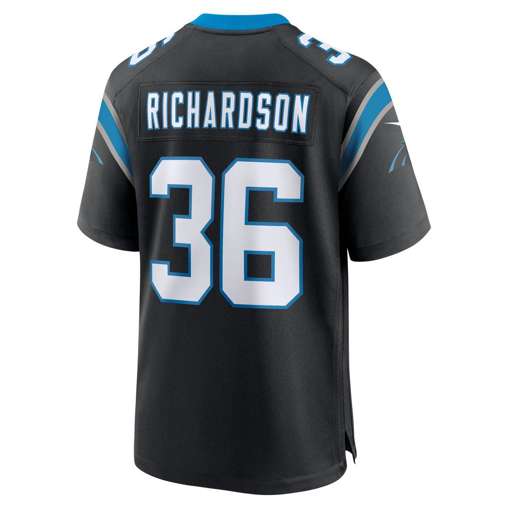 Carolina Panthers Demani Richardson Black Team Game Jersey product image 3, provided for visual reference and product detail