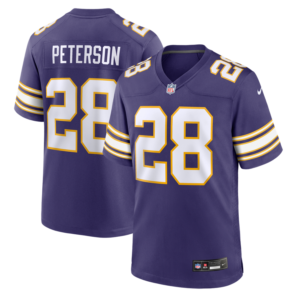 Minnesota Vikings Adrian Peterson Purple Alternate 2 Classic Retired Game Jersey product image 1, provided for visual