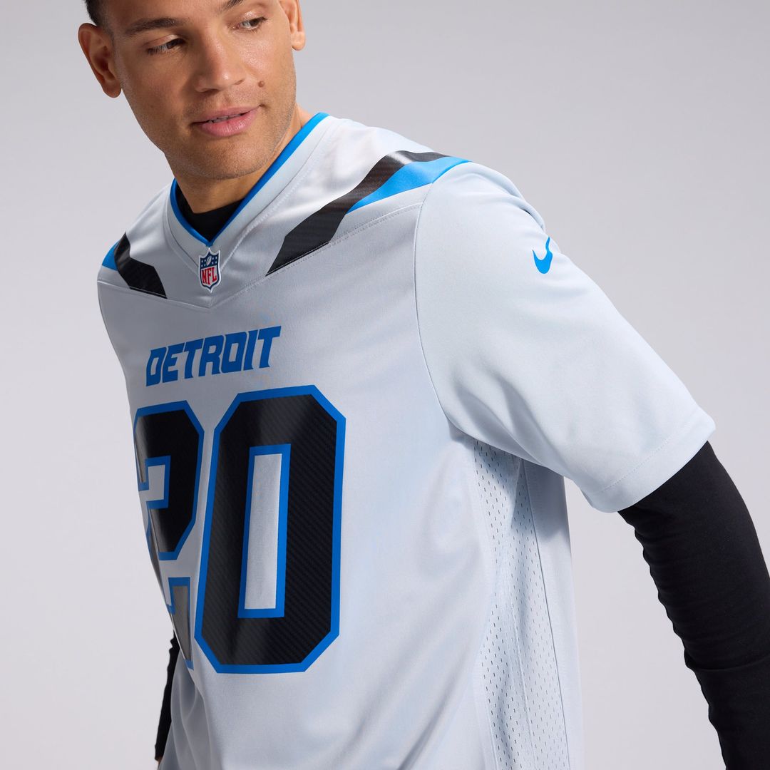 Detroit Lions Barry Sanders Silver 2026 Rivalries Collection Game Jersey product image 9, provided for visual reference and