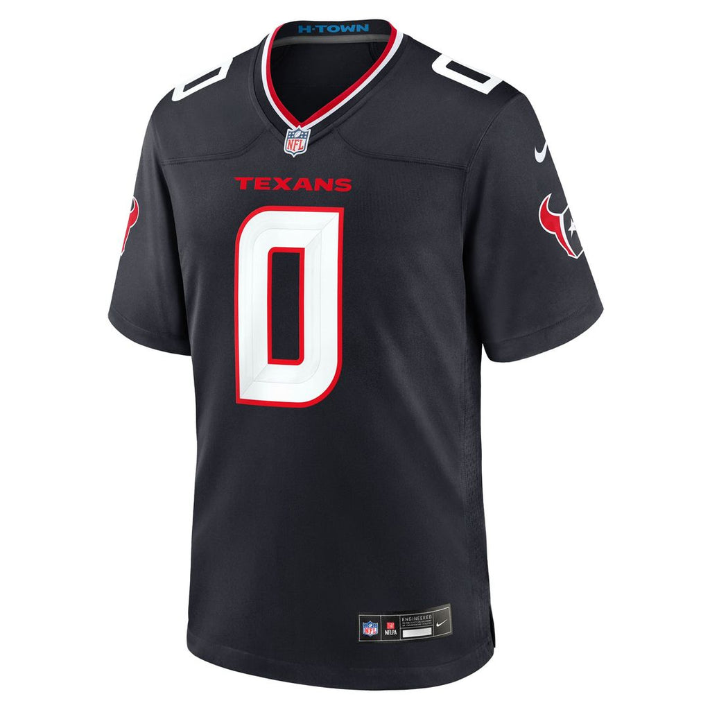 Houston Texans Azeez Al-Shaair Navy Team Game Jersey product image 2, provided for visual reference and product detail review