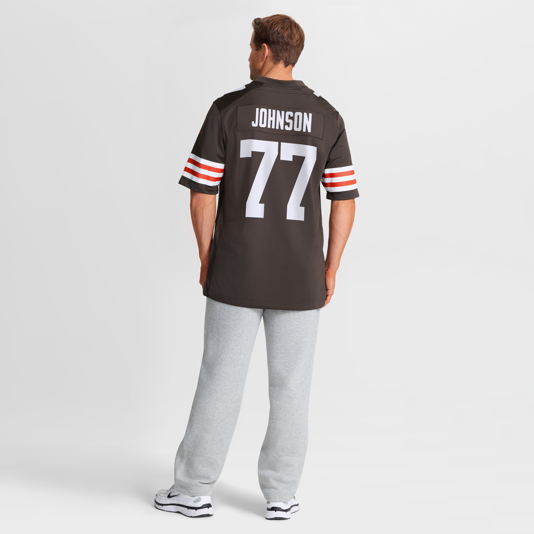 Cleveland Browns Zion Johnson Brown Team Game Jersey product image 5, provided for visual reference and product detail review