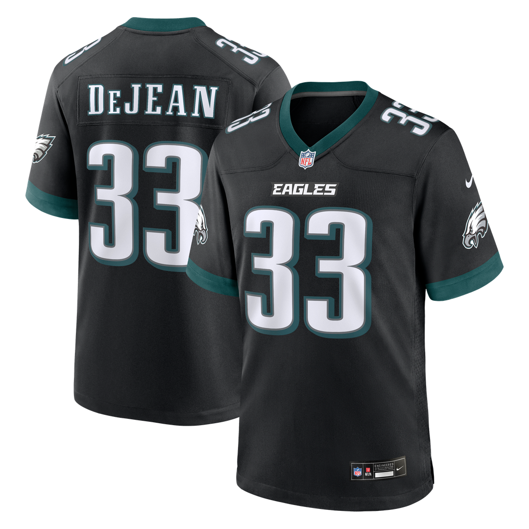 Philadelphia Eagles Cooper DeJean Midnight Green Team Game Jersey product image 7, provided for visual reference and product