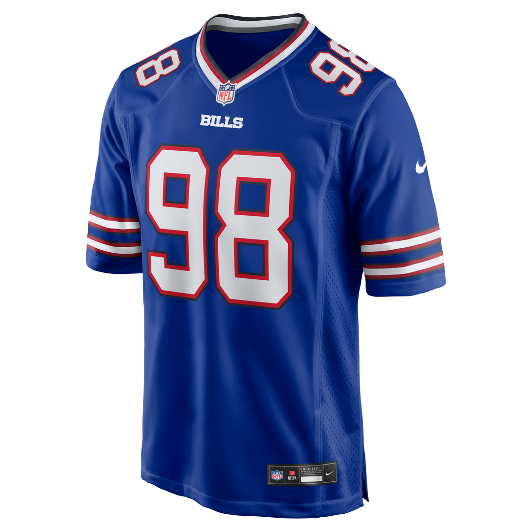 Buffalo Bills T.J. Sanders Royal Team Game Jersey product image 2, provided for visual reference and product detail review
