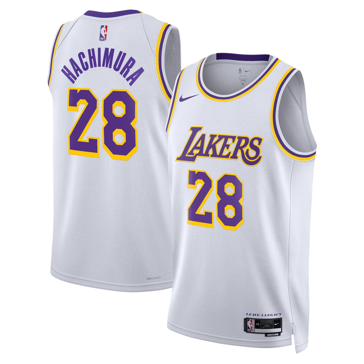 Rui Hachimura Los Angeles Lakers Association Edition Swingman Jersey - White - Unisex product image 1, provided for visual