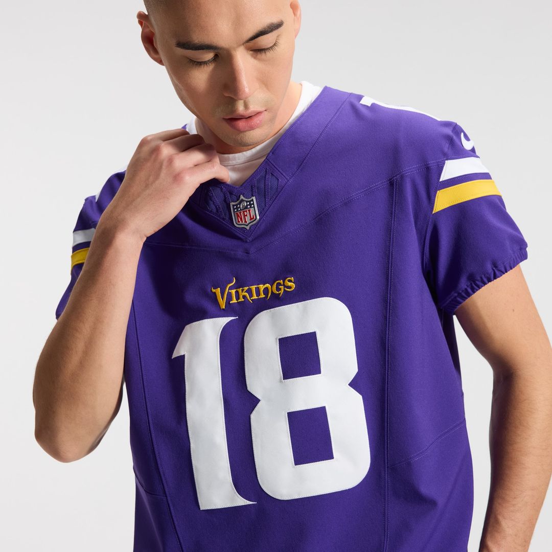 Minnesota Vikings Justin Jefferson Purple Team Vapor F.U.S.E. Elite Jersey product image 8, provided for visual reference