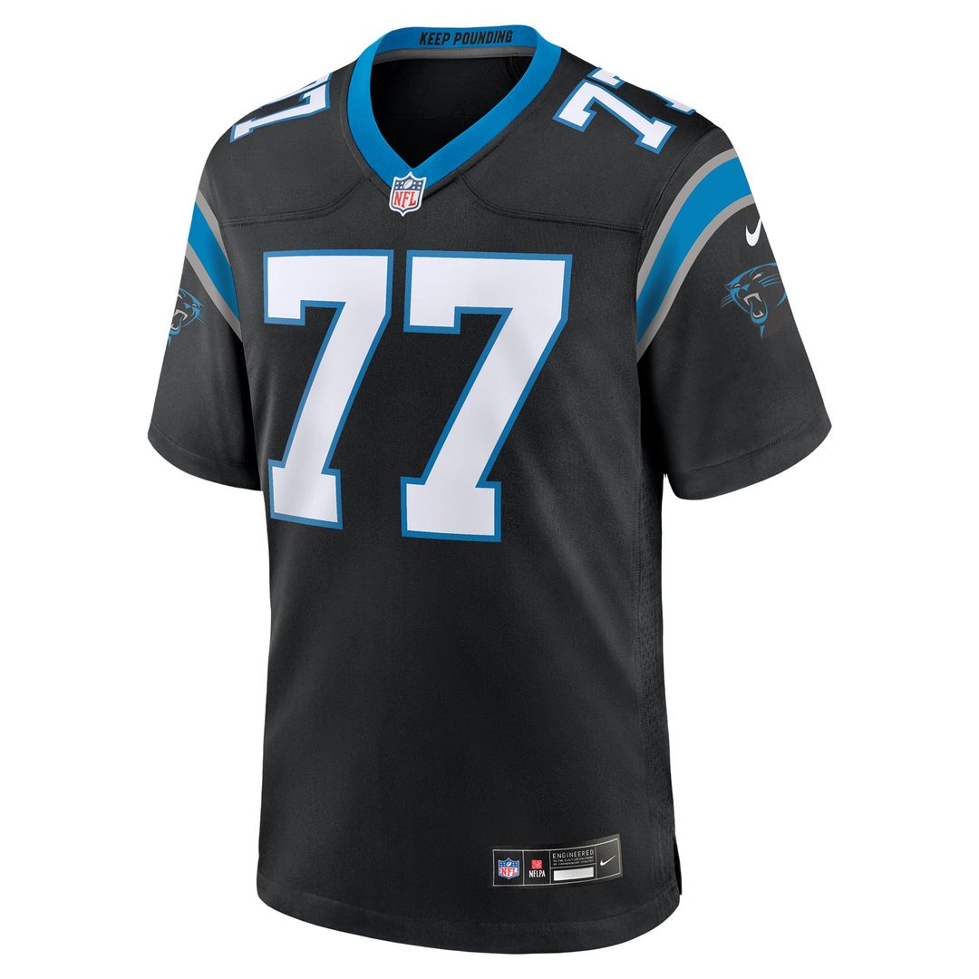 Carolina Panthers Yosh Nijman Black Game Jersey product image 2, provided for visual reference and product detail review