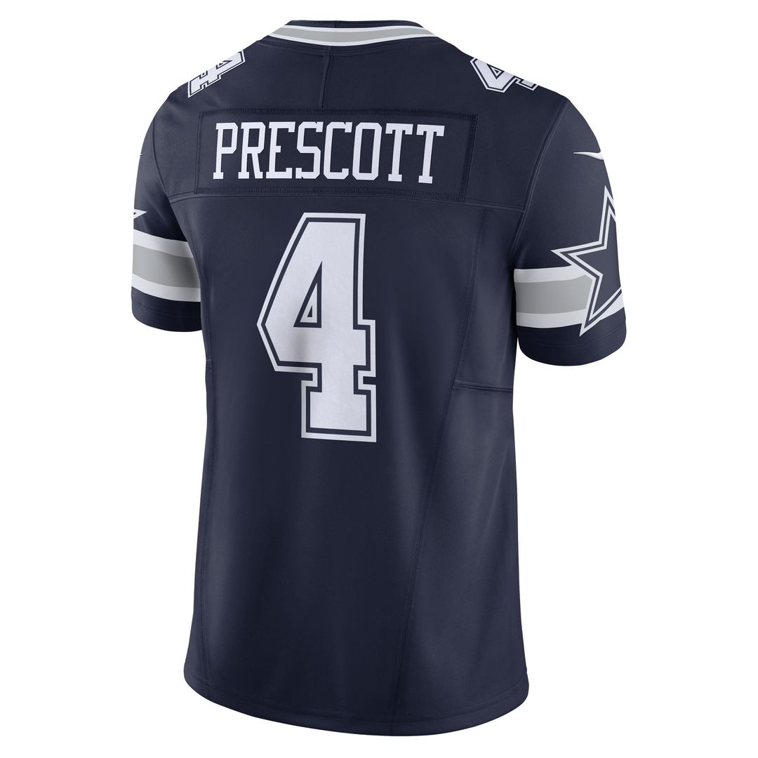 Dallas Cowboys Dak Prescott Navy Vapor F.U.S.E. Limited Jersey product image 3, provided for visual reference and product