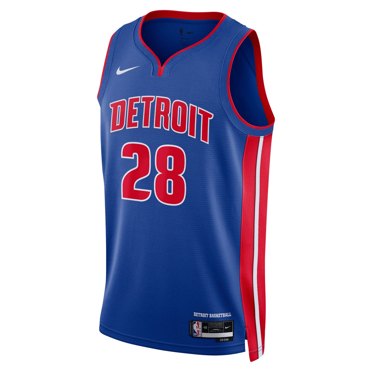 Isaiah Stewart Detroit Pistons Icon Edition Swingman Jersey - Blue - Unisex product image 2, provided for visual reference