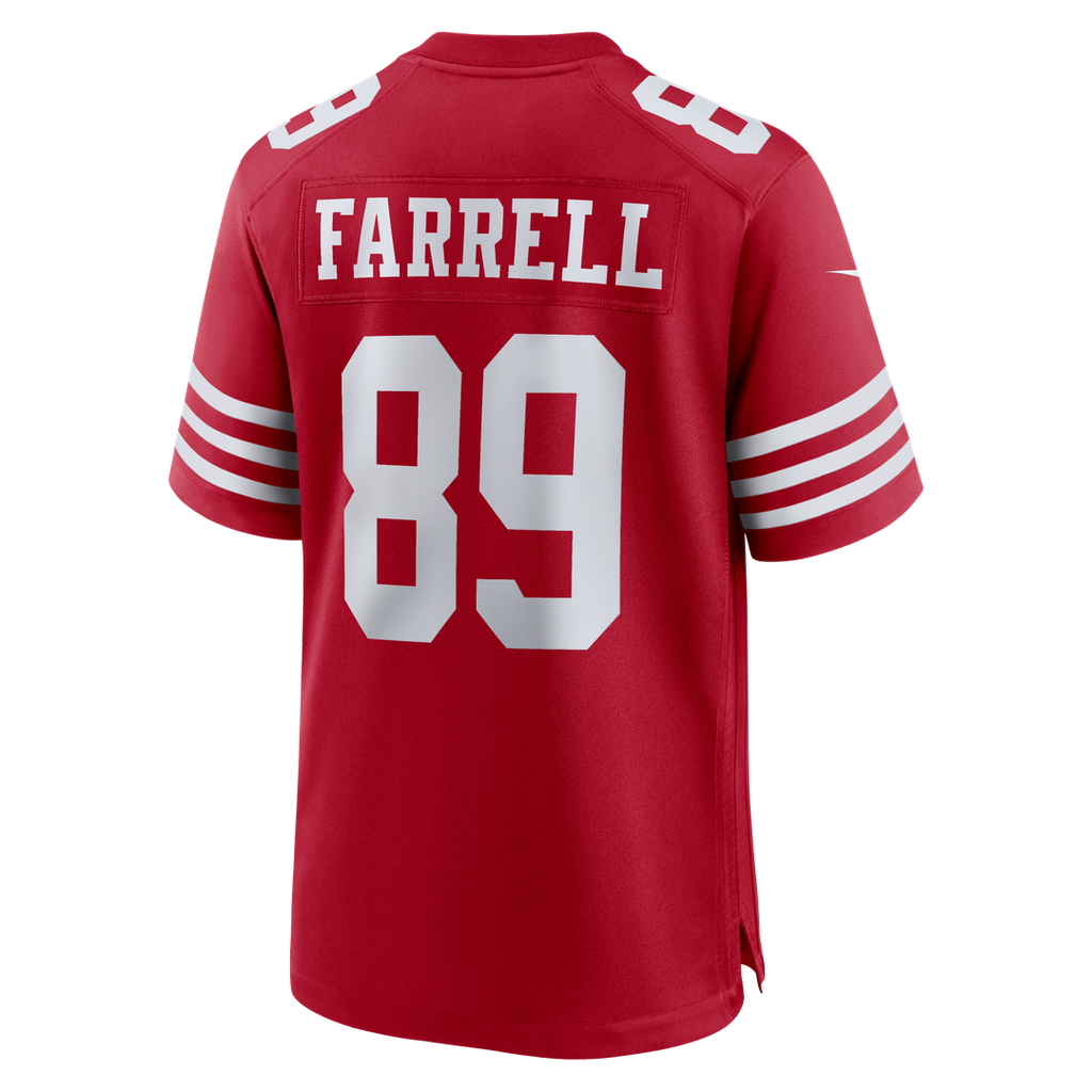 San Francisco 49ers Luke Farrell Scarlet Team Game Jersey product image 3, provided for visual reference and product detail